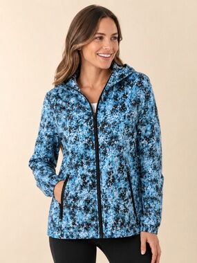 Exertek Women’s Lightweight Hooded Rain Jacket Size L
